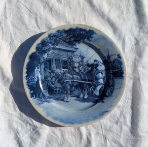 Delft Blue Holland Plate Clydesdale Horse
